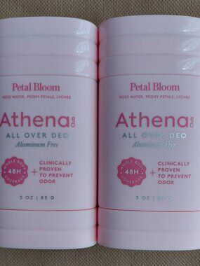 2 Athena Aluminum Free All Over Deodorant Petal Bloom 3 oz